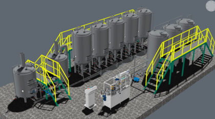 3D rendering på ett projekt gjord i CAD verktyget BricsCAD Mechanical.