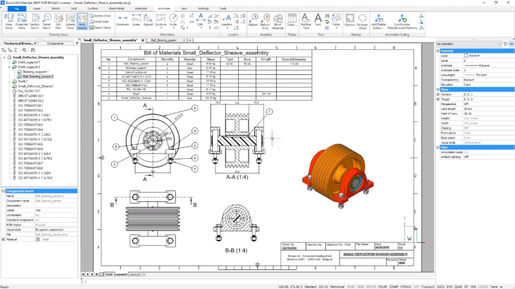 2D-detaljering med BricsCAD Mechanical